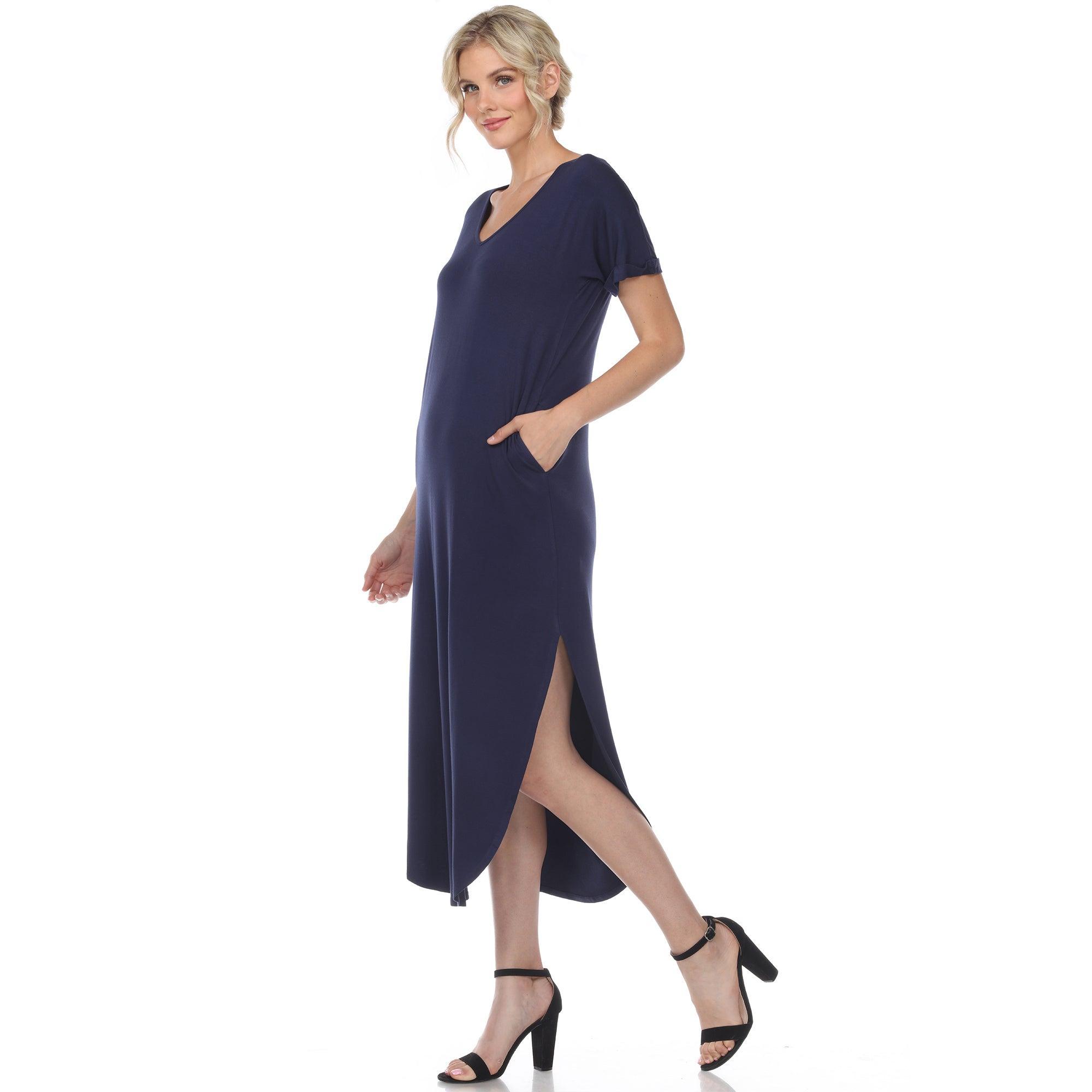 Short Sleeve V-neck Maxi Dress Product Image