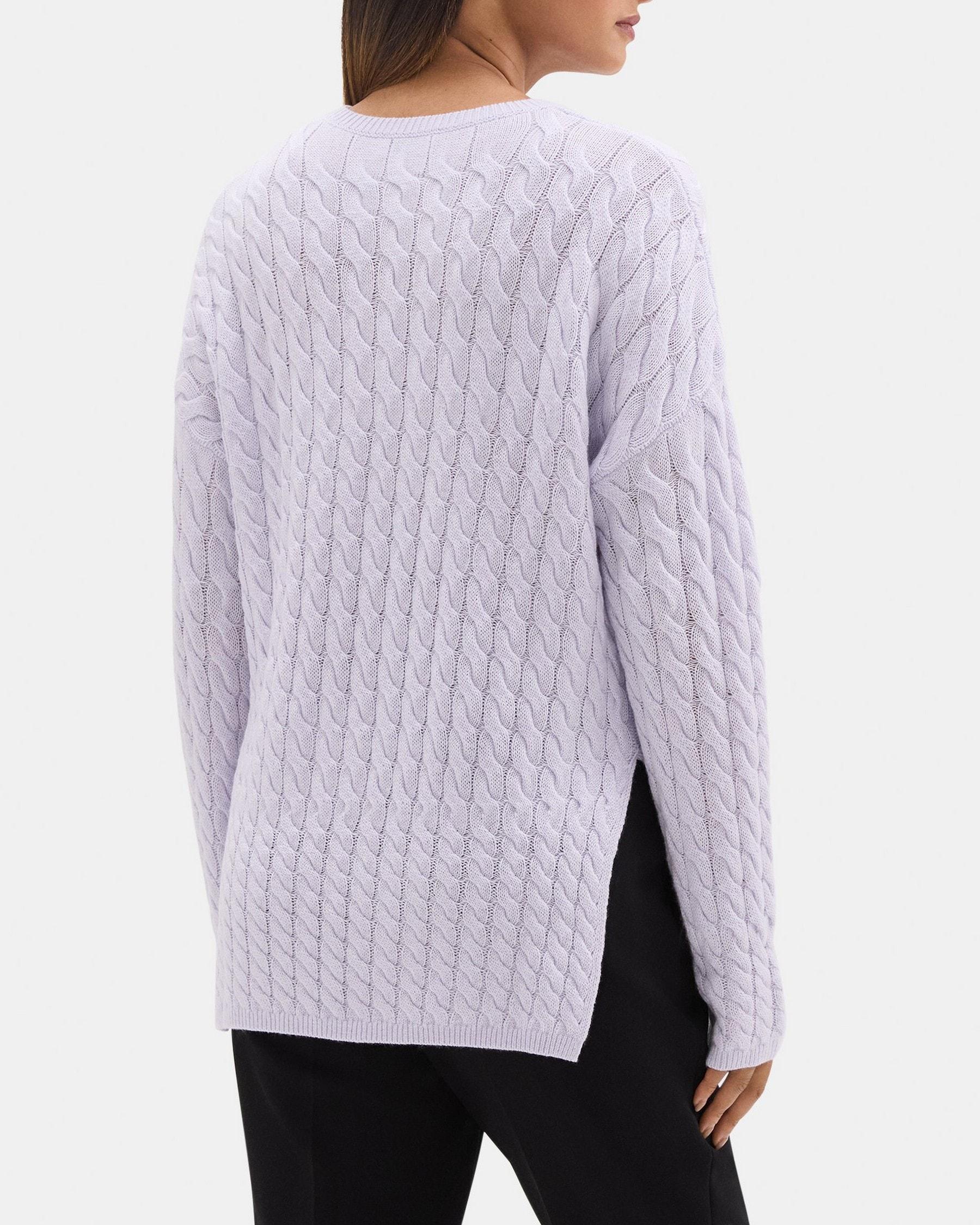 Cable Knit Sweater in Wool-Cashmere Blend Product Image