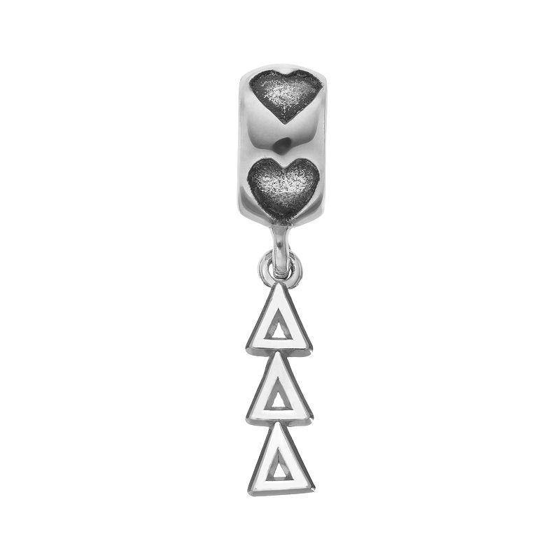 LogoArt Sterling Silver Delta Delta Delta Sorority Symbol Charm, Womens, Grey Product Image