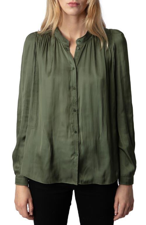 Zadig & Voltaire Tchin Band Collar Satin Blouse Product Image