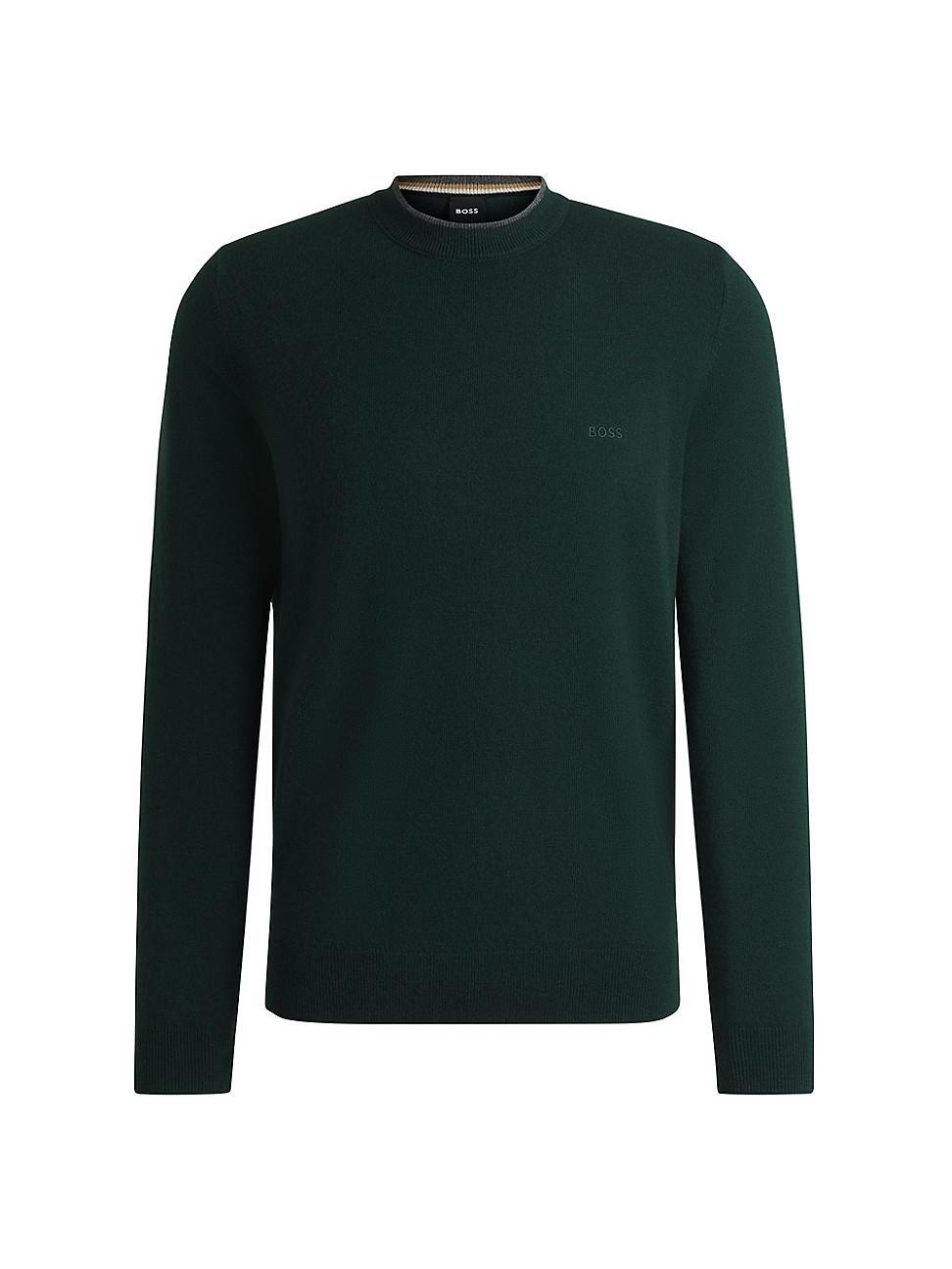 Mens Virgin-Wool Sweater with Embroidered Logo Product Image