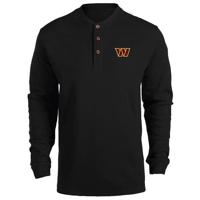 Mens Dunbrooke Charcoal Washington Commanders Logo Maverick Thermal Henley Long Sleeve T-Shirt Product Image