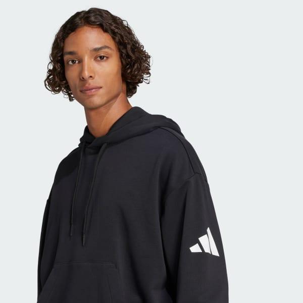 Essentials Loose-Fit 3 Bar Logo French Terry Hoodie Product Image