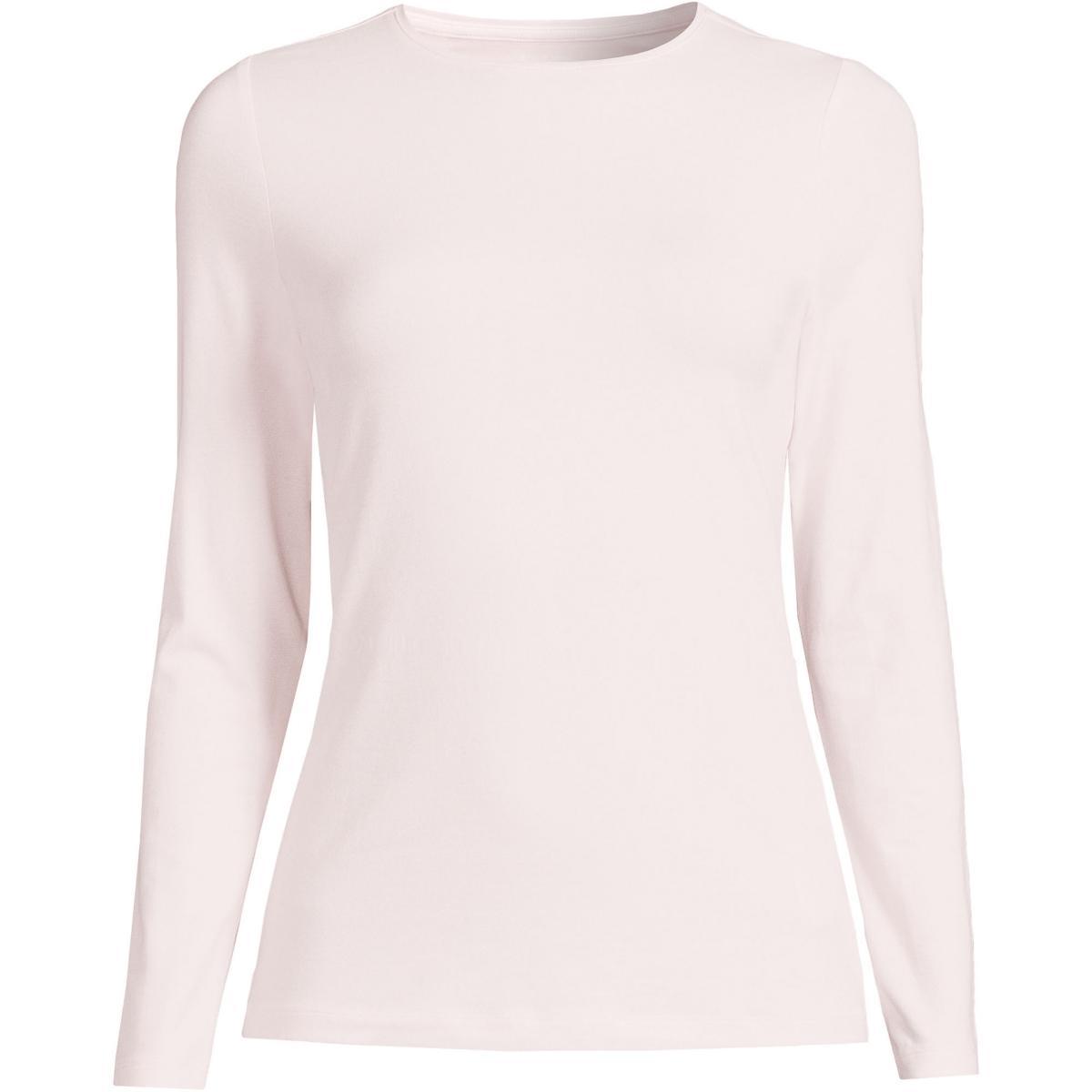 Lands End Womens Plus Size Long Sleeve Lightweight Jersey Crew Neck Top Product Image