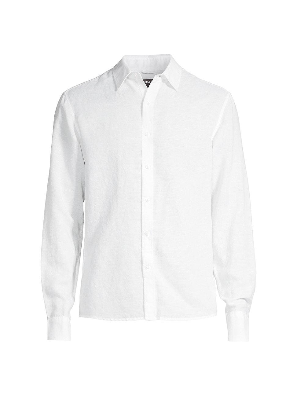 Mens Linen-Blend Slim-Fit Shirt Product Image