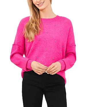 CeCe Rhinestone Embellished Crewneck Sweater Product Image