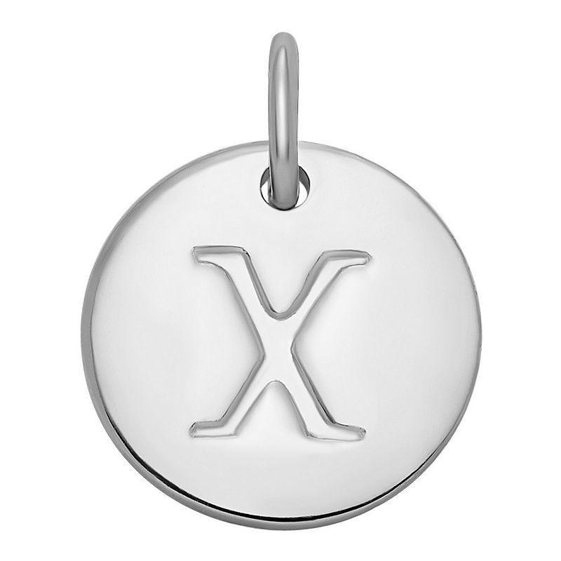 PRIMROSE Sterling Silver Letter Disc Charm, Womens Product Image