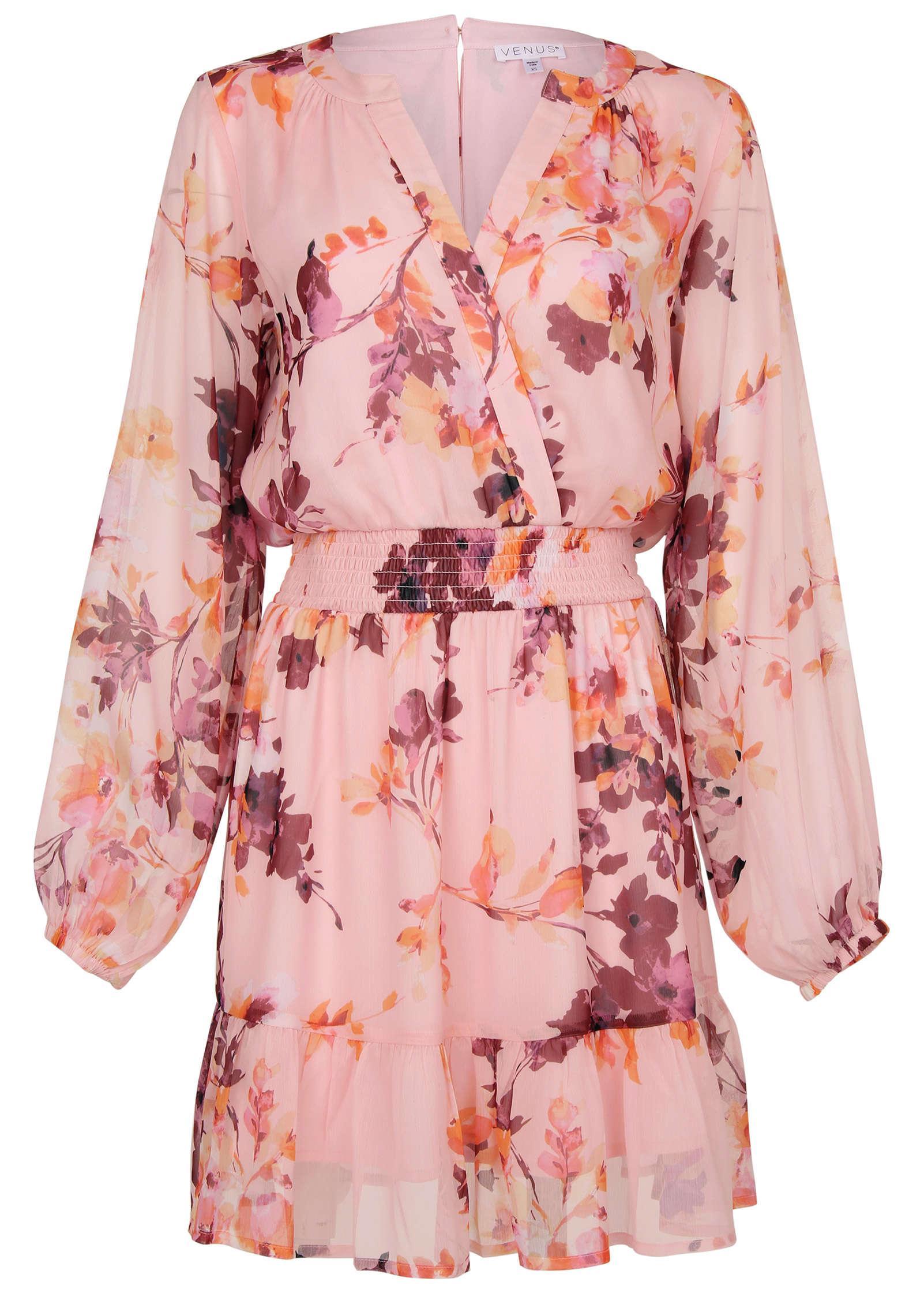 Long Sleeve Floral Mini Dress - Winter Floral Product Image