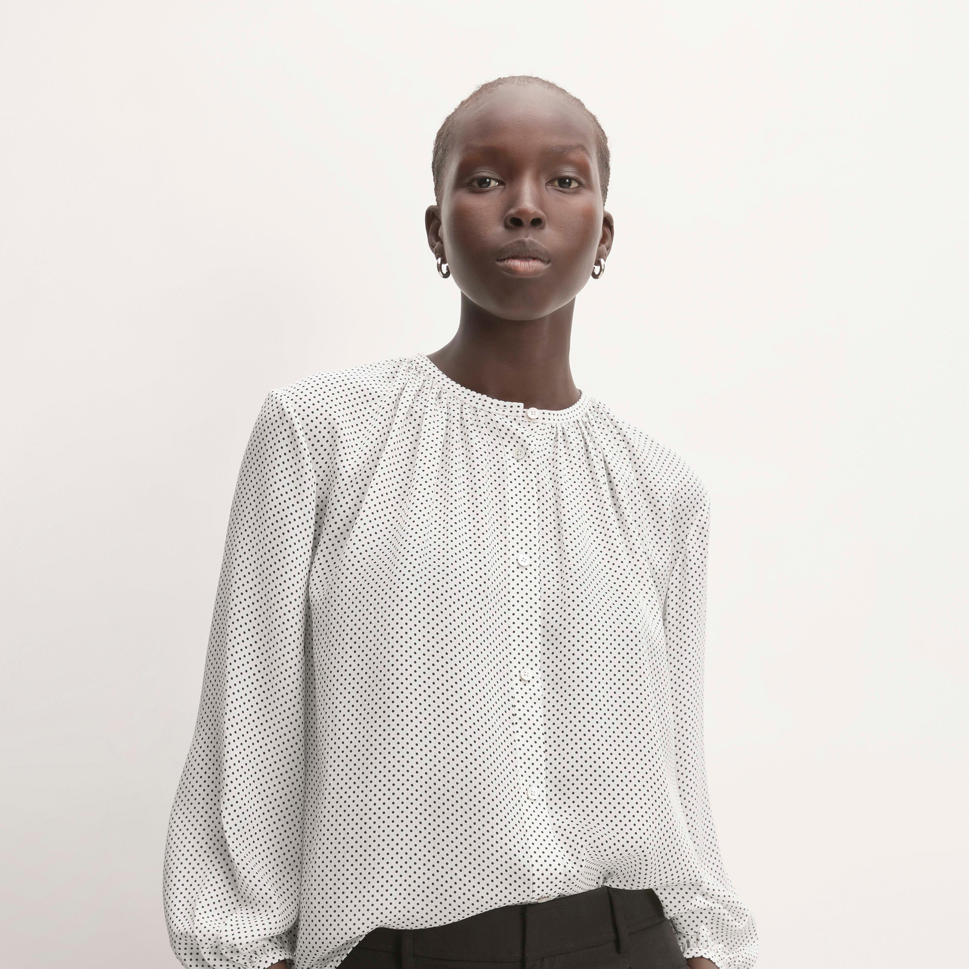 Womens Washable Clean Silk Shirred Blouse Shirt by Everlane Product Image