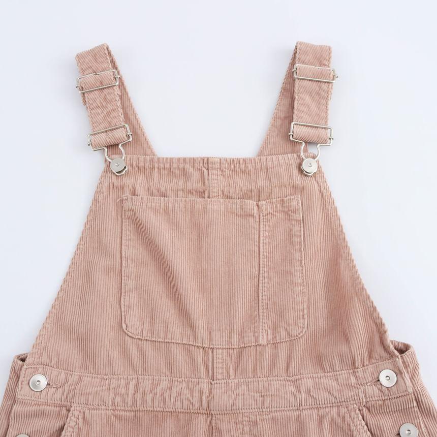 Plain Corduroy Wide Leg Dungaree Product Image