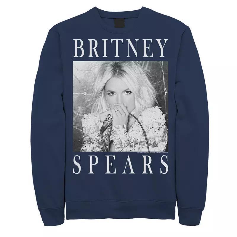 Mens Britney Spears Black & White Portrait Panel Sweatshirt Blue Product Image