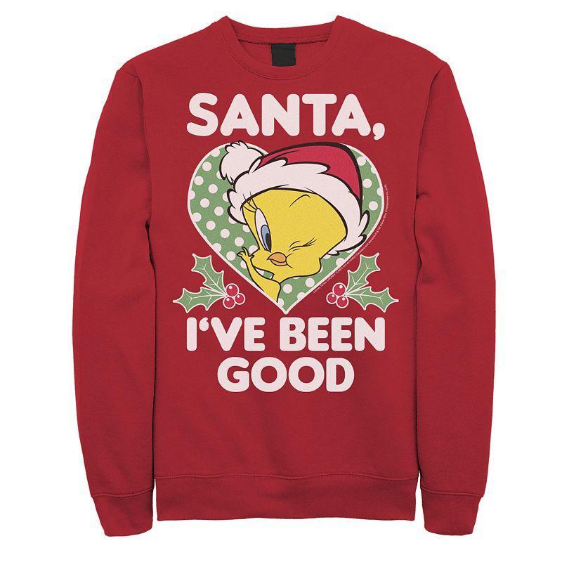 Mens Looney Tunes Christmas Tweety Santa Ive Been Good Sweatshirt Product Image