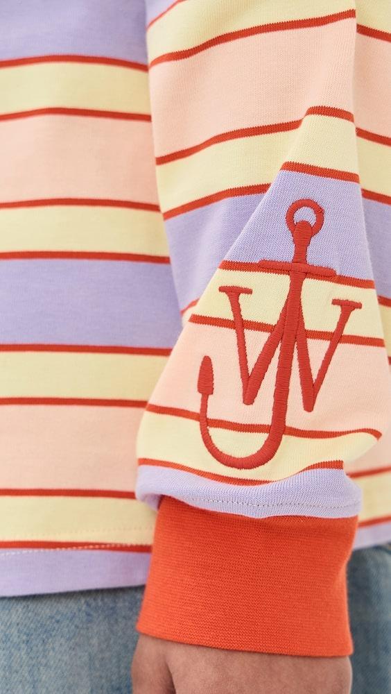 JW Anderson Striped Contrast Trim Polo Top | Shopbop Product Image