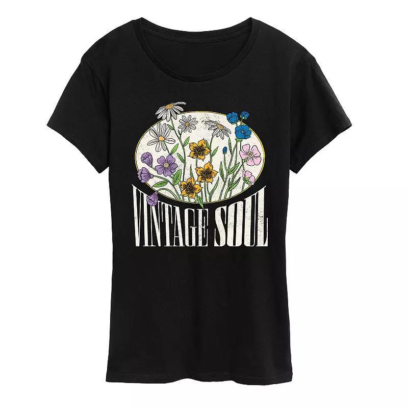 Womens Vintage Soul Graphic Tee Heather Grey Product Image