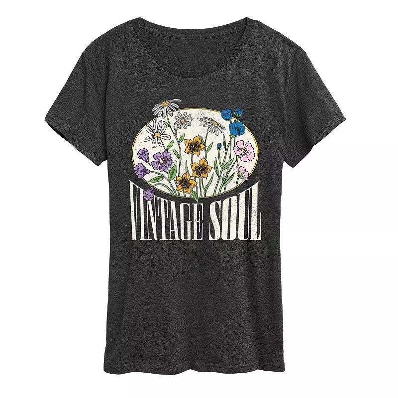 Womens Vintage Soul Graphic Tee Heather Grey Product Image