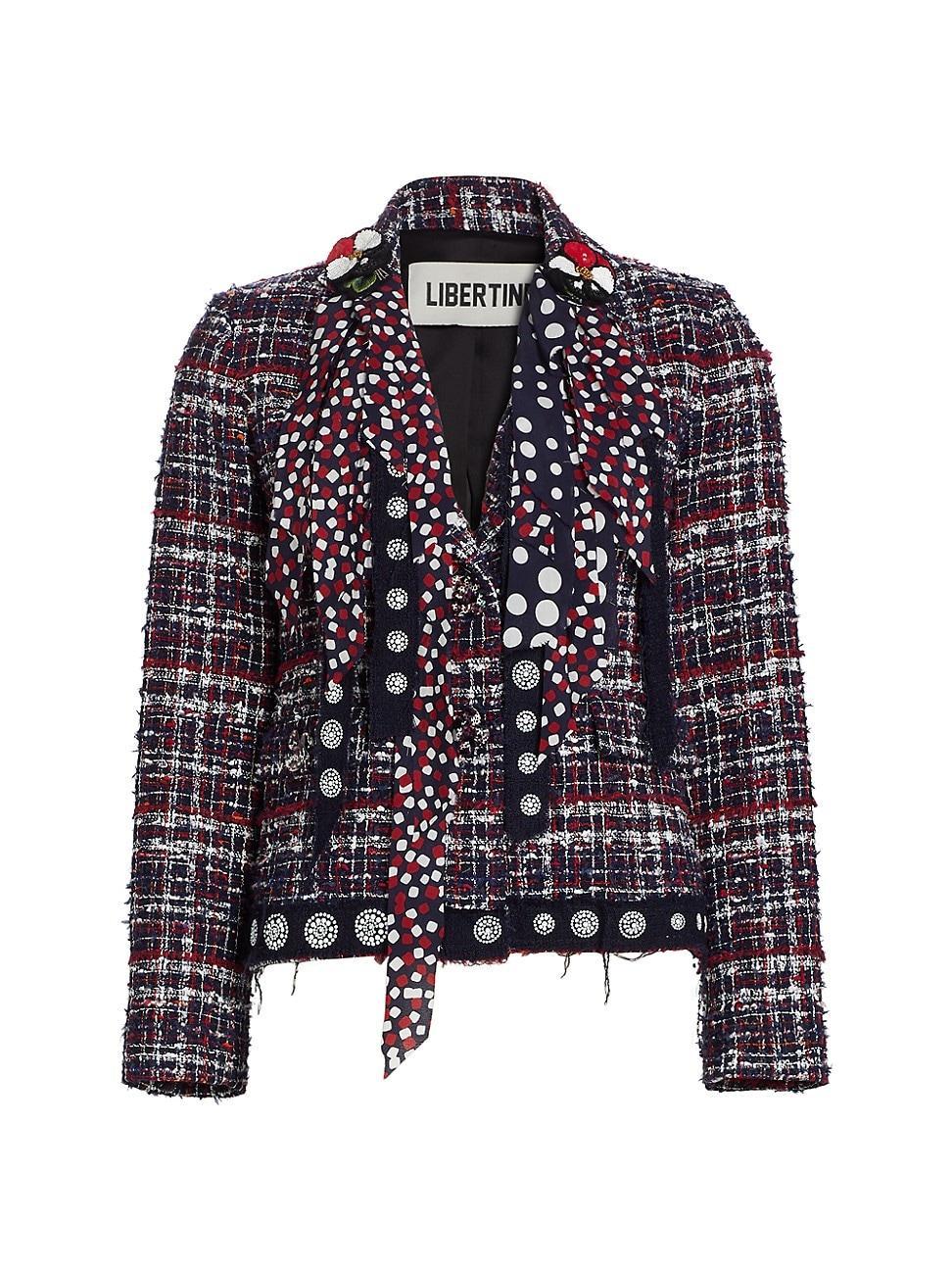 Womens La Premiere Beaded Tweed Jacket Product Image