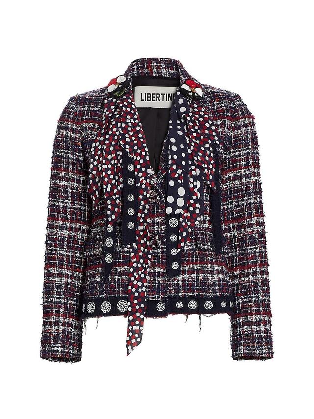 Womens La Premiere Beaded Tweed Jacket Product Image