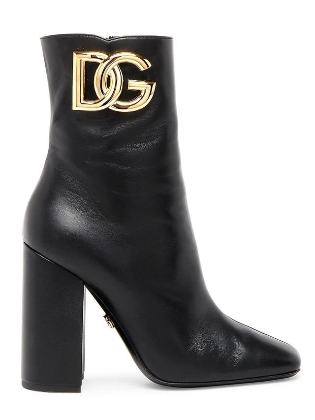 Womens 90MM Leather Logo Booties Product Image