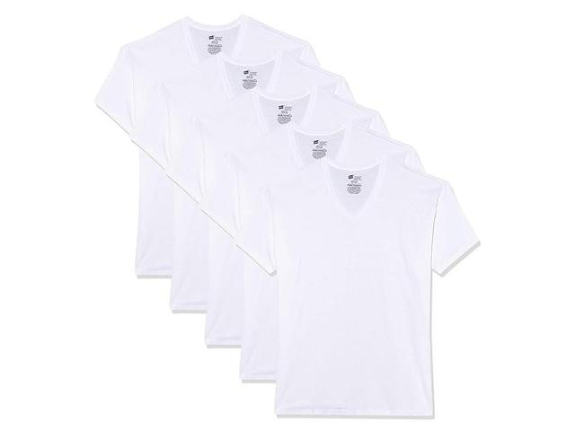 Hanes Ultimate Mens V-Neck Undershirt Pack, ComfortSoft, White 6-Pack XL Product Image