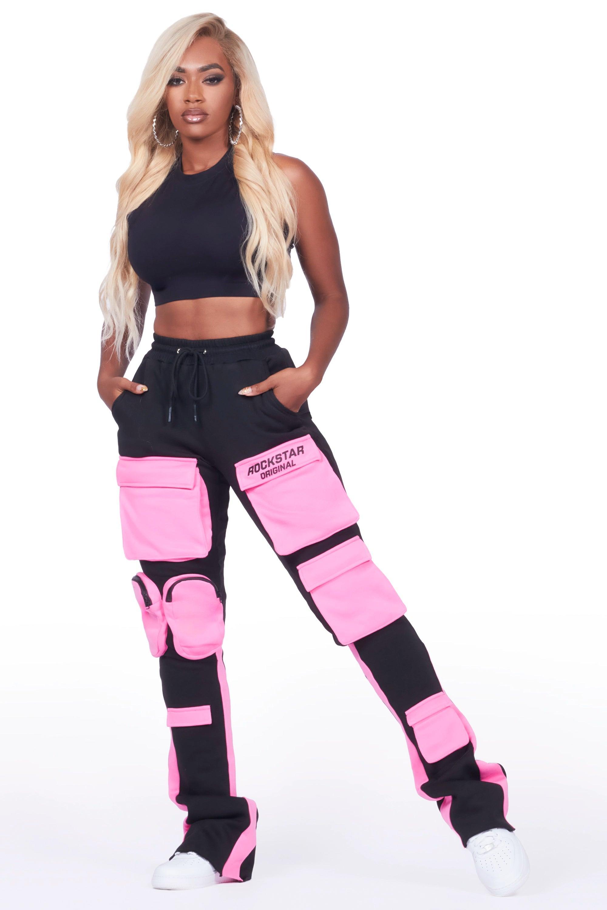 Norika Black Stacked Track Pant Female Product Image