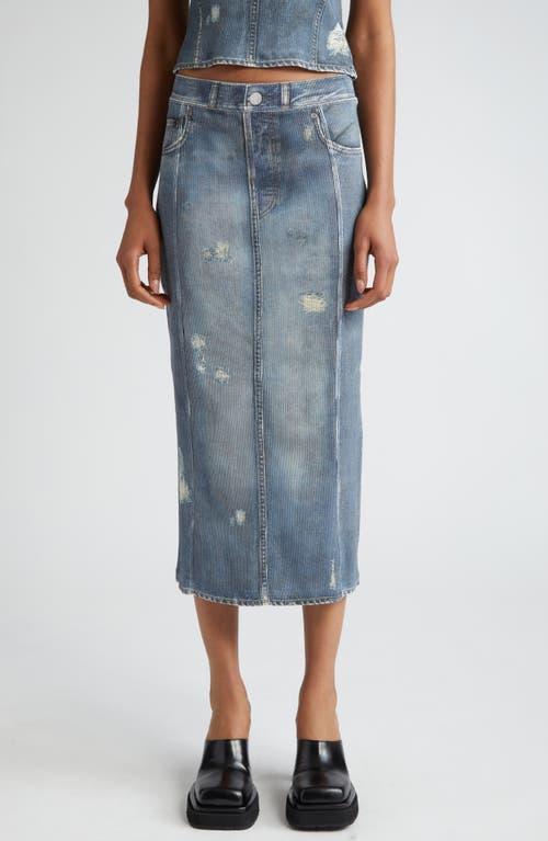 Acne Studios Etty Denim Trompe lOeil Cotton Midi Skirt Product Image