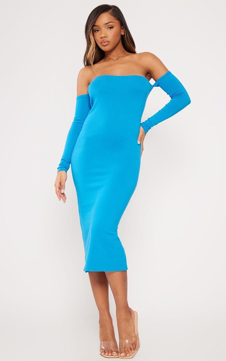 Cobalt Bardot Long Sleeve Knit Maxi Dress Product Image