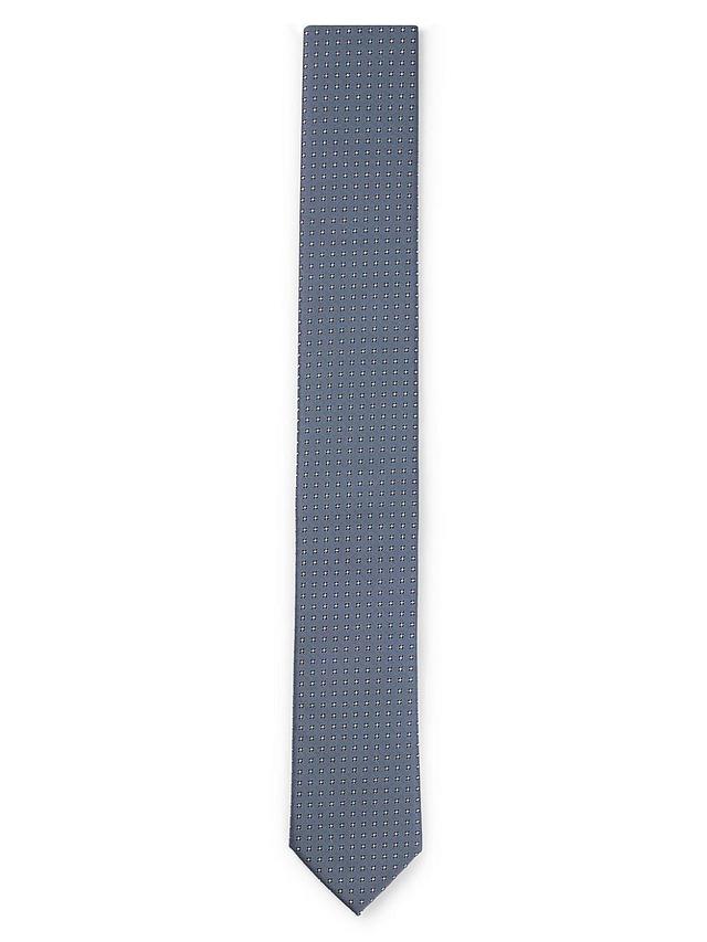 Mens Silk Blend Tie with Jacquard Woven Pattern Product Image