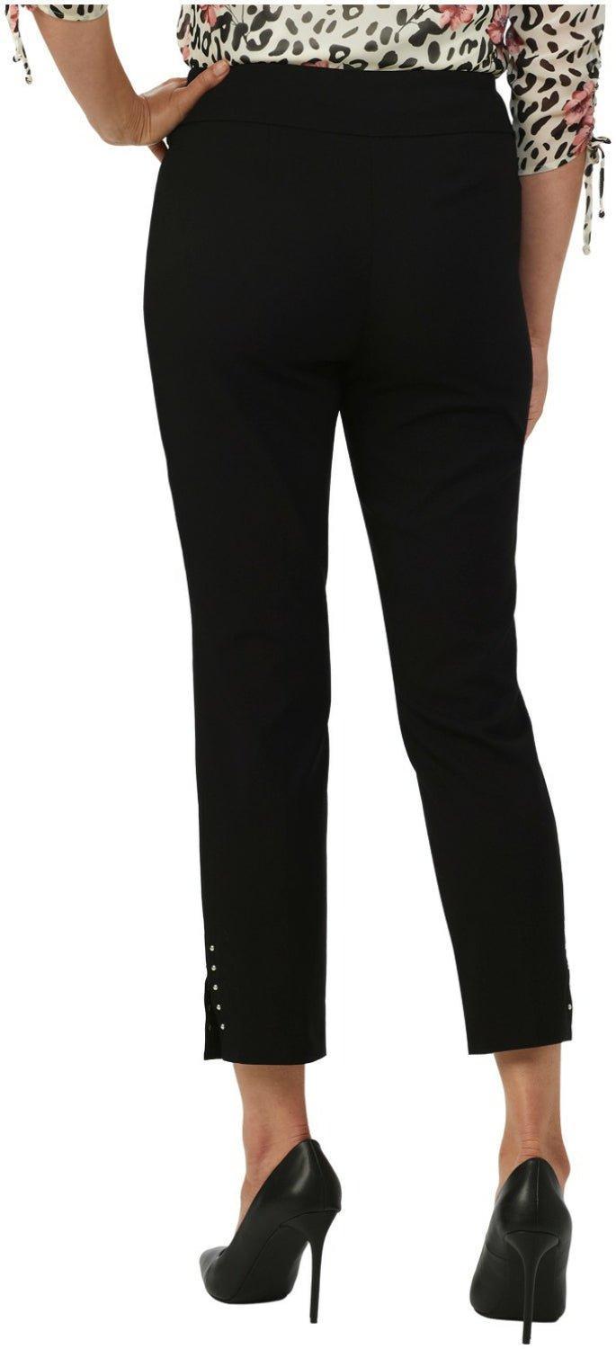 Roz & Ali Solid Millennium Tummy Panel Pull On Ankle Pants With Rivet Trim Bottom - Misses Product Image