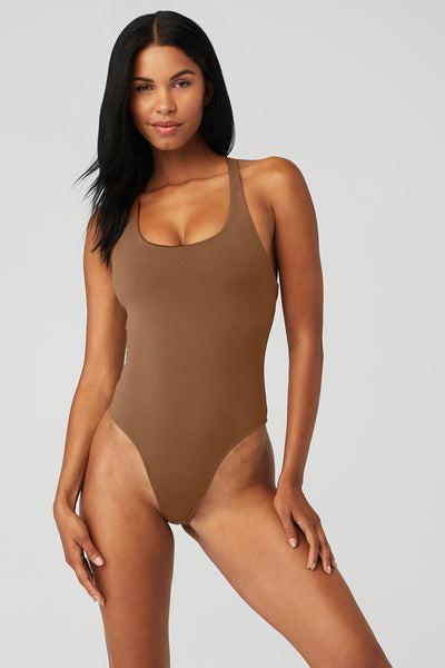 Sleek Back Bodysuit - Cinnamon Brown Product Image