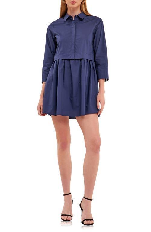 English Factory Long Sleeve Mini Shirtdress Product Image