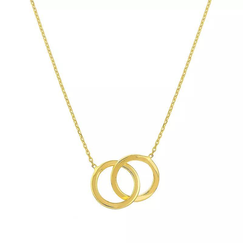 14k Gold Interlocked Circles Pendant Necklace, Womens Product Image