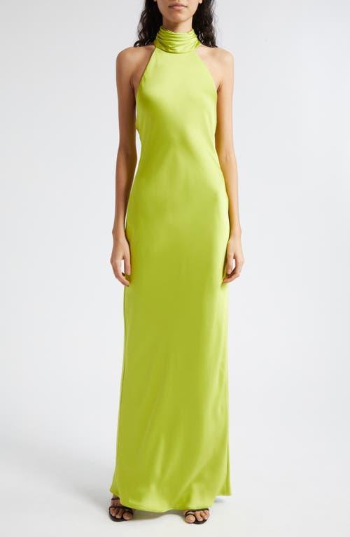 Womens Tatiana High-Neck Satin Gown Product Image