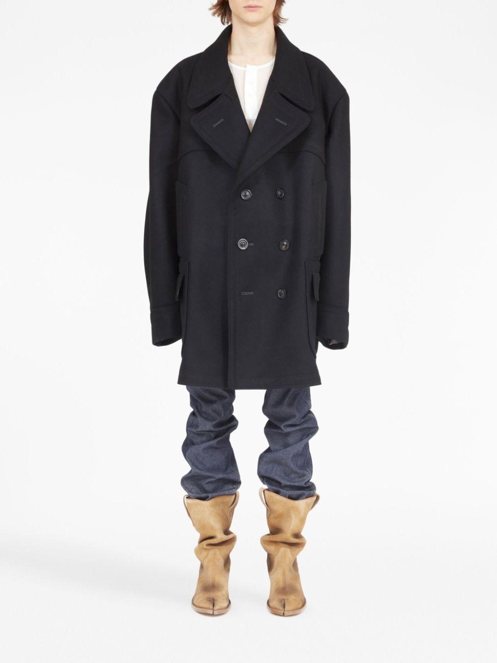 MAISON MARGIELA Oversized Double-breasted Coat In Blue Product Image