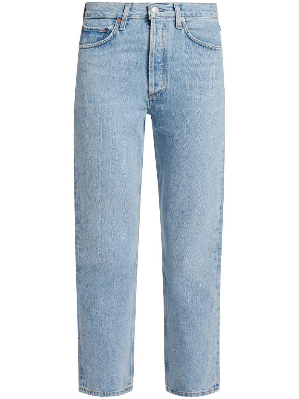 AGOLDE Riley Cropped Straight-leg Jeans In Blue Product Image