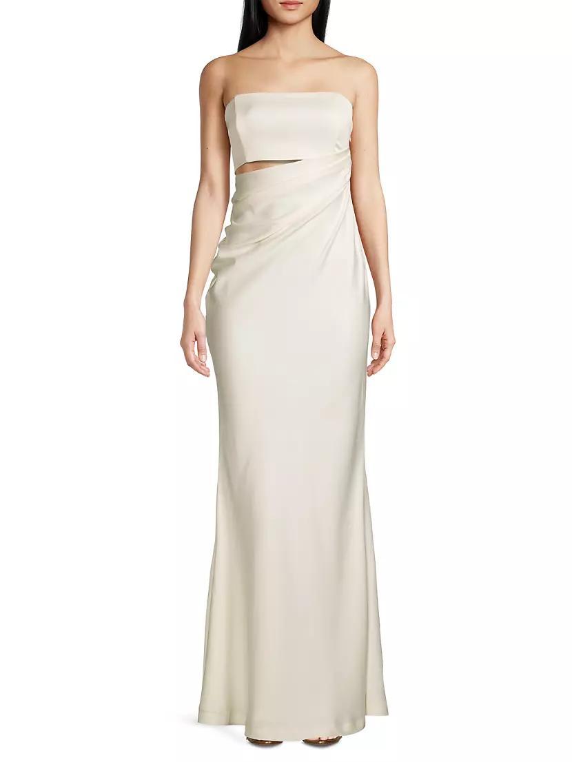 Blossom Draped Strapless Gown Product Image