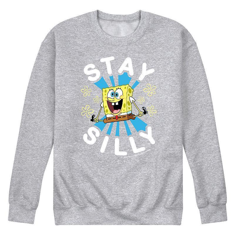 Mens SpongeBob SquarePants Stay Silly Sweatshirt Med Grey Product Image