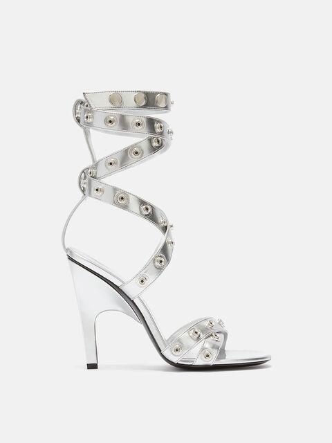 ''Cosmo'' silver double ankle strap sandal Product Image