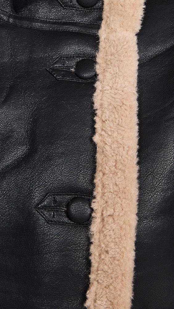 Moon River Black Faux Shearling Jacket | Shopbop Product Image