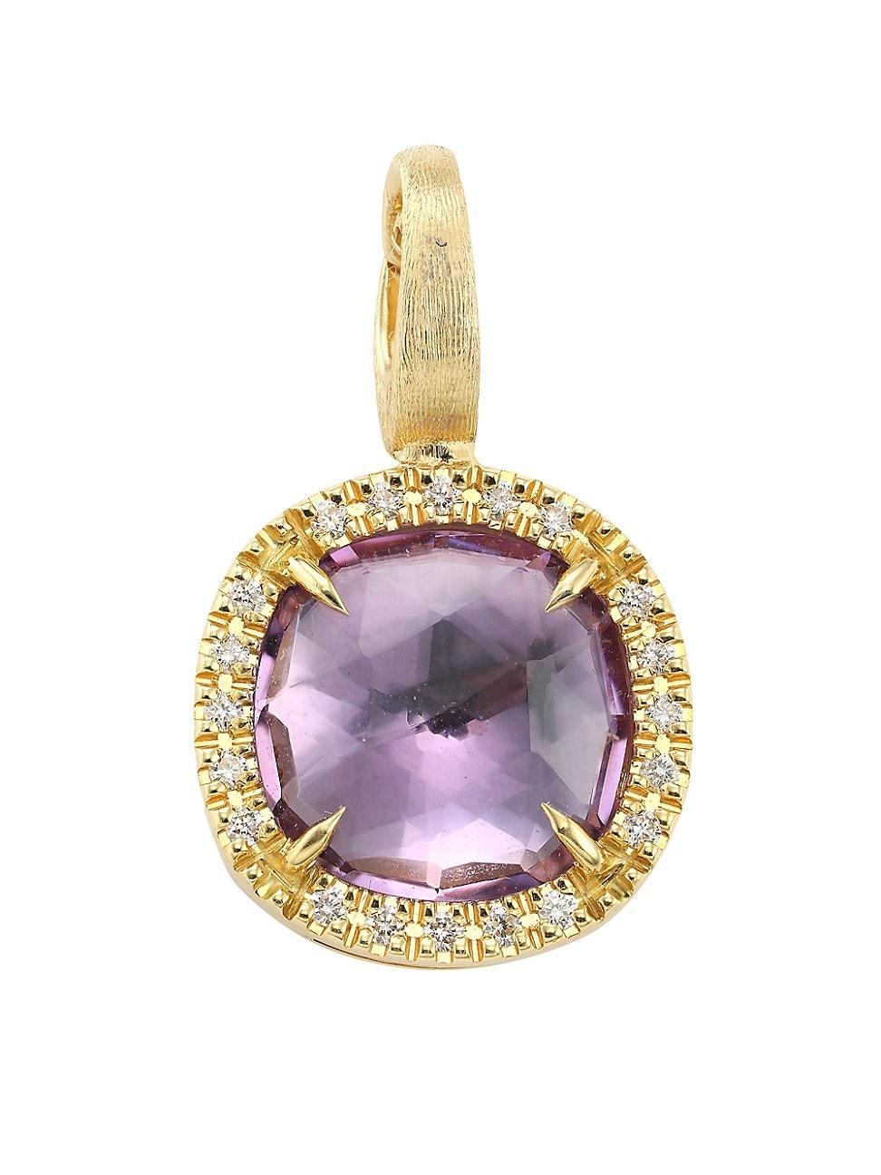 Womens Jaipur Color 18K Yellow Gold, Amethyst, & Diamond Pendant Product Image