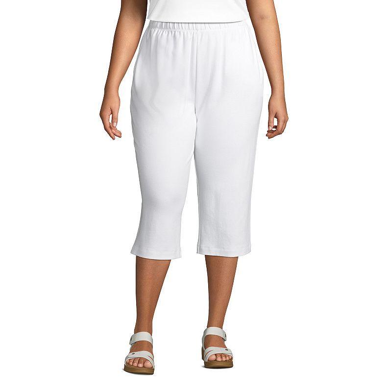 Plus Size Lands End Sport High Waist Pull-On Capri Pants, Womens Red Desert Product Image