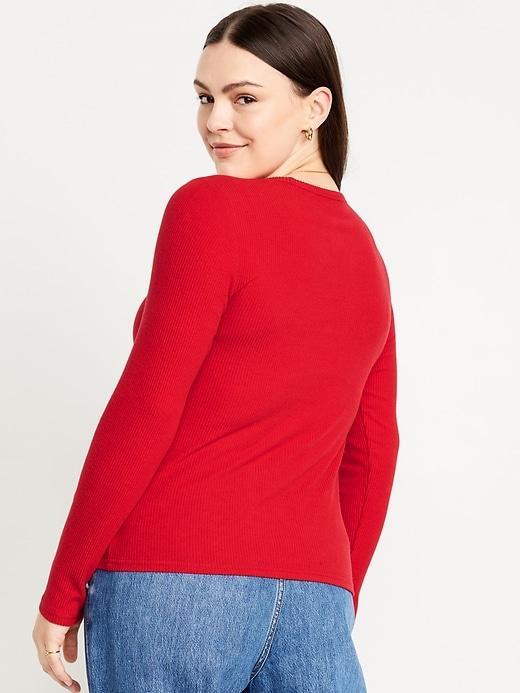 Plush-Knit Long-Sleeve T-Shirt Product Image