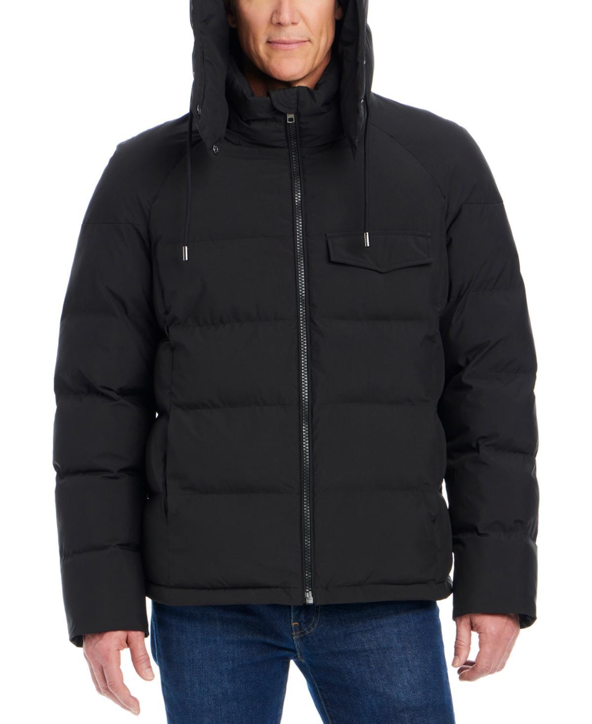 Vince Camuto Mens Hooded Stretch Zip-Front Puffer Coat Product Image