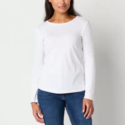 Liz Claiborne Womens Tall Crew Neck Long Sleeve T-Shirt Product Image