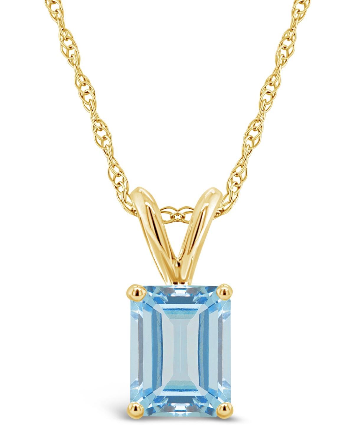 Aquamarine (1-3/8 ct. t.w.) Pendant Necklace in 14K Yellow Gold Product Image