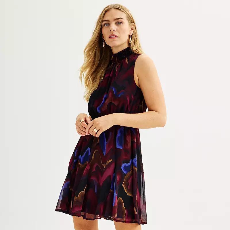 Womens Nine West Godet Mini Dress Product Image