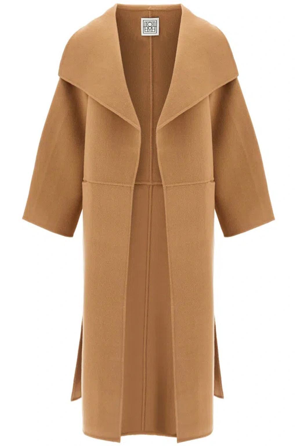 Signature Wool-cashmere Coat In Brown Product Image