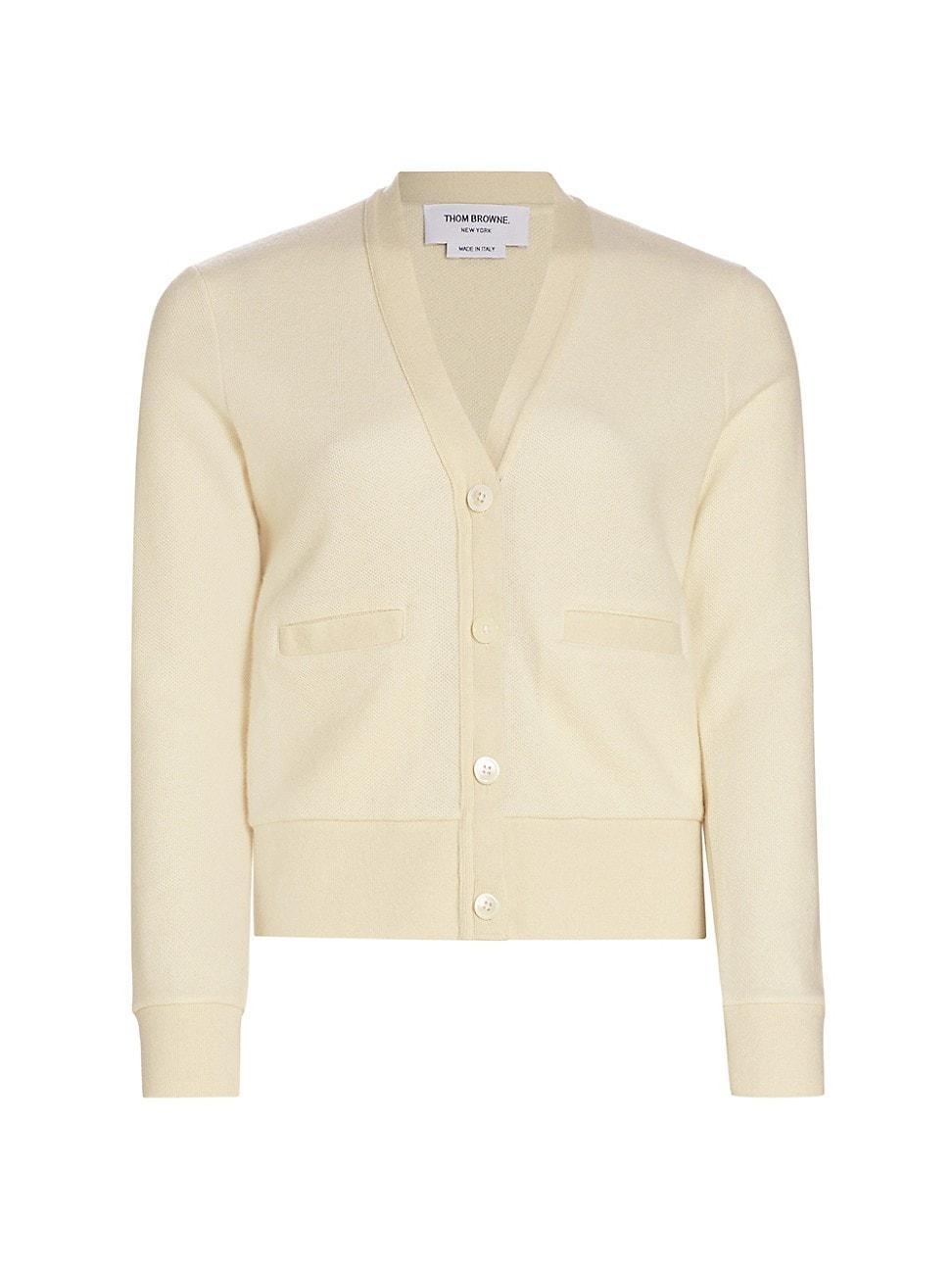 Womens Cashmere Piqu Cardigan Product Image