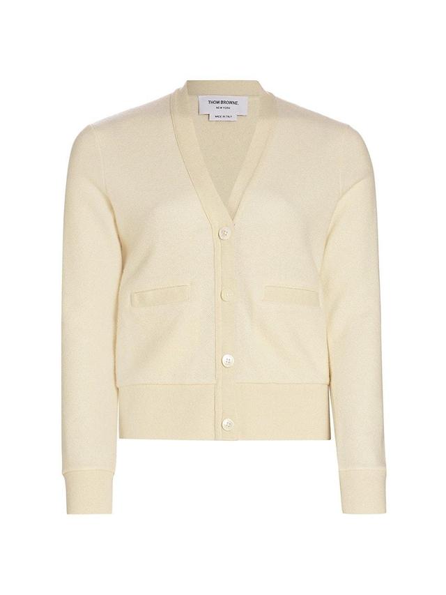 Womens Cashmere Piqu Cardigan Product Image