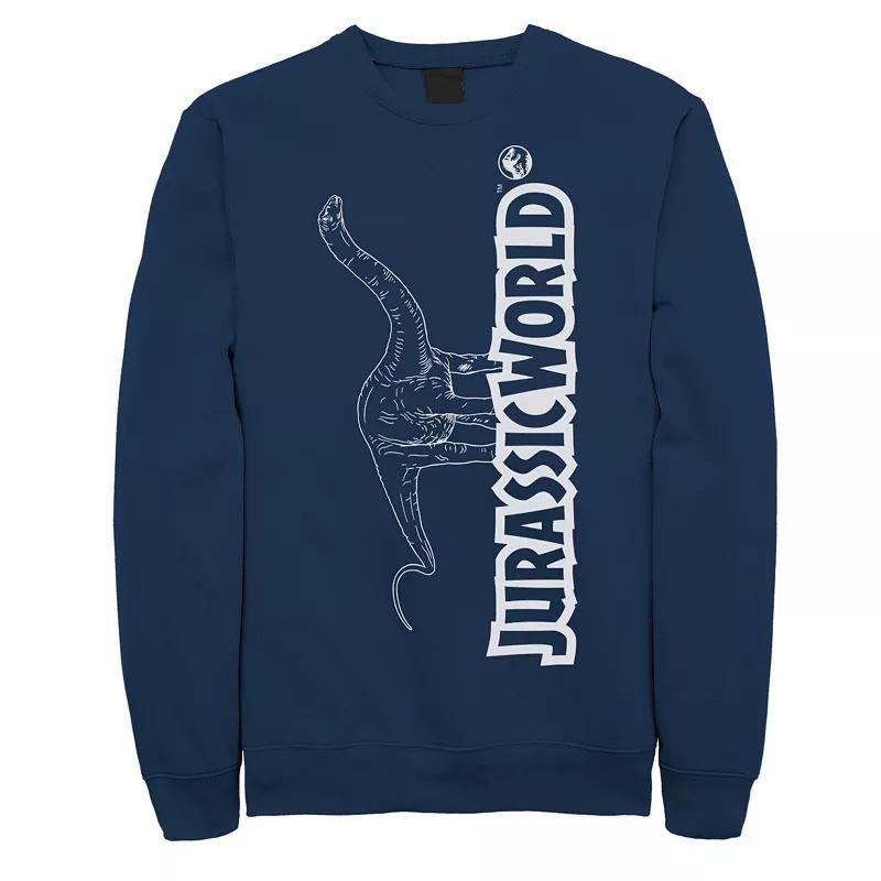 Mens Jurassic World Longneck Dinosaur Title Logo Outline Sweatshirt Blue Product Image