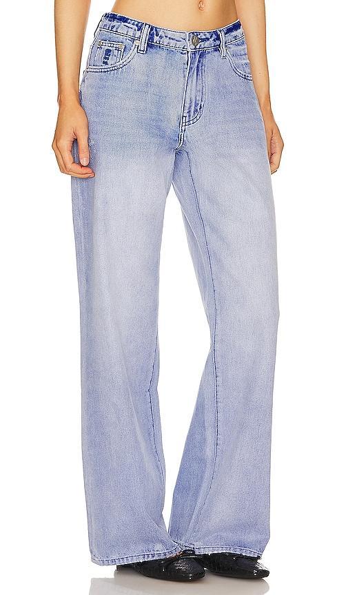 One Teaspoon Low Riders Low Waist Wide Leg Jean in Blue. Size 29, 30, 33. Product Image